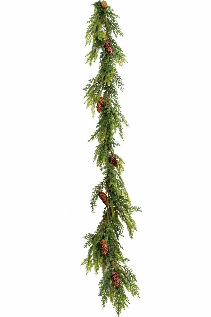 EVERGREEN GARLAND WITH PINECONES 72"