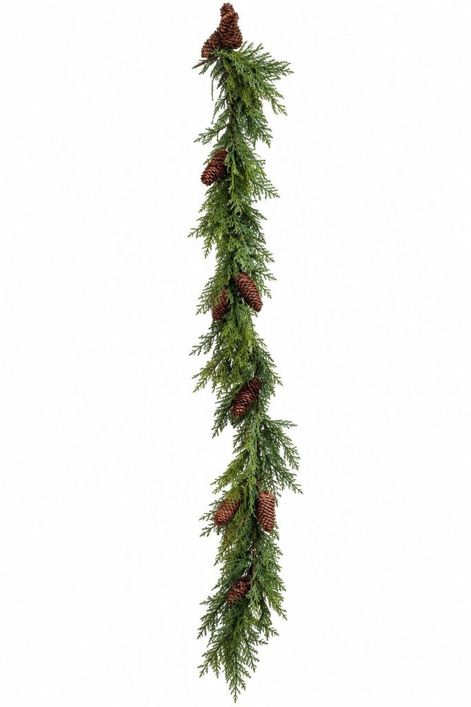 CEDAR GARLAND WITH PINECONES 72"