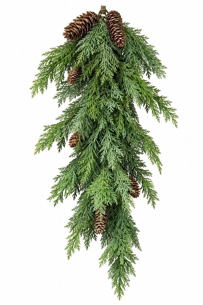 CEDAR/PINECONE HANGING SWAG 32"