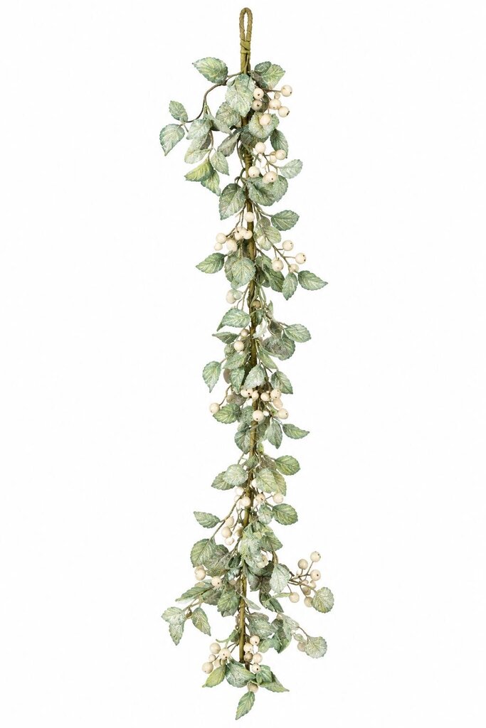 FROSTED GREEN LEAF & WHITE BERRY GARLAND 60"