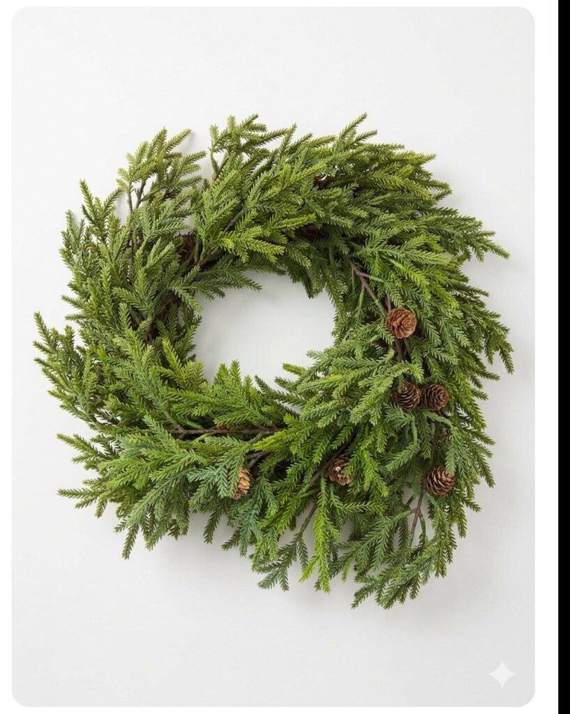 GRAPEVINE BASED CEDAR/EVERGREEN WREATH