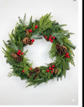 GREENERY & AMP MIXED BERRY WREATH 30"
