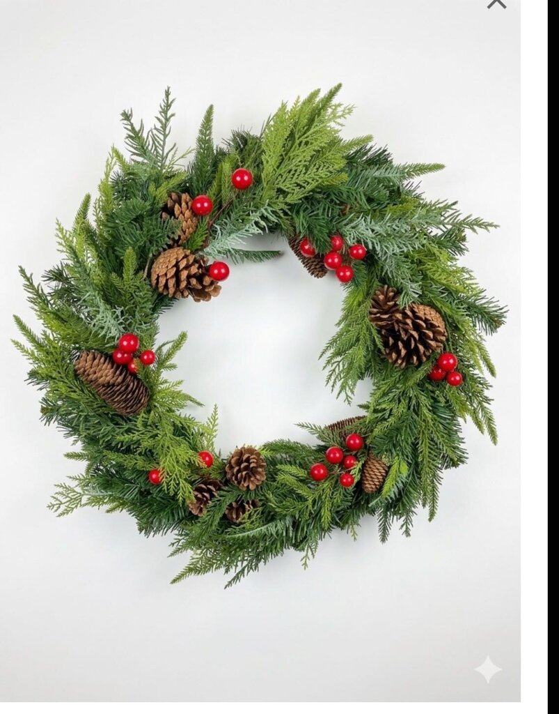 GREENERY & AMP MIXED BERRY WREATH 30"