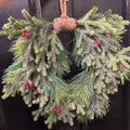 FROSTED PINECONE & BERRY WREATH