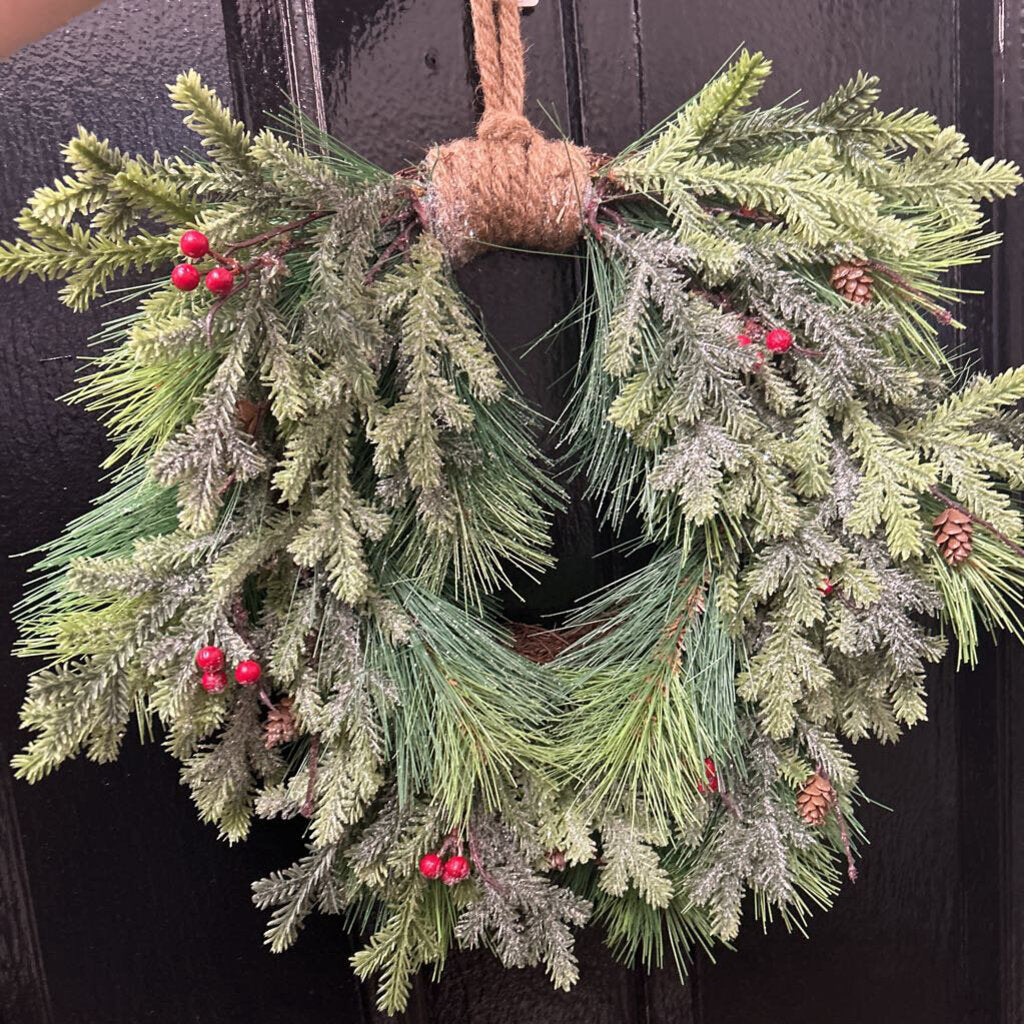 FROSTED PINECONE & BERRY WREATH