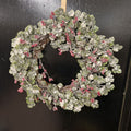 FROSTED SMALL BERRY WREATH 22"