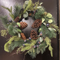 BLUEBERRY PINECONE WREATH 24"