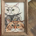 CAT WITH GLASSES FRAMED ARTWORK