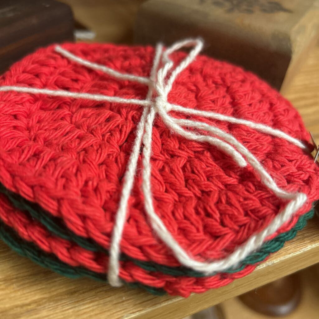 RED/GREEN COASTER SET OF 4