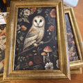 OWL PICTURE WITH GOLD FRAME