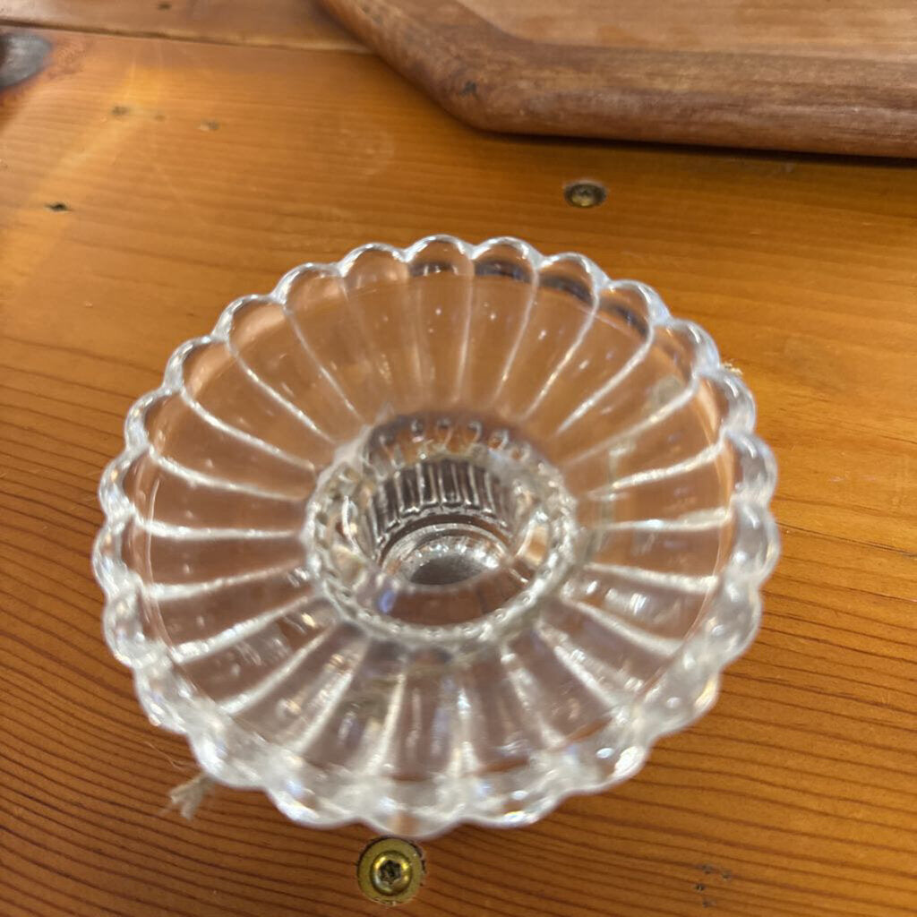 VINTAGE PRESSED GLASS PEDESTAL COMPOTE