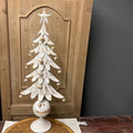 METAL WHITE AND GOLD CHRISTMAS TREE WITH BELLS