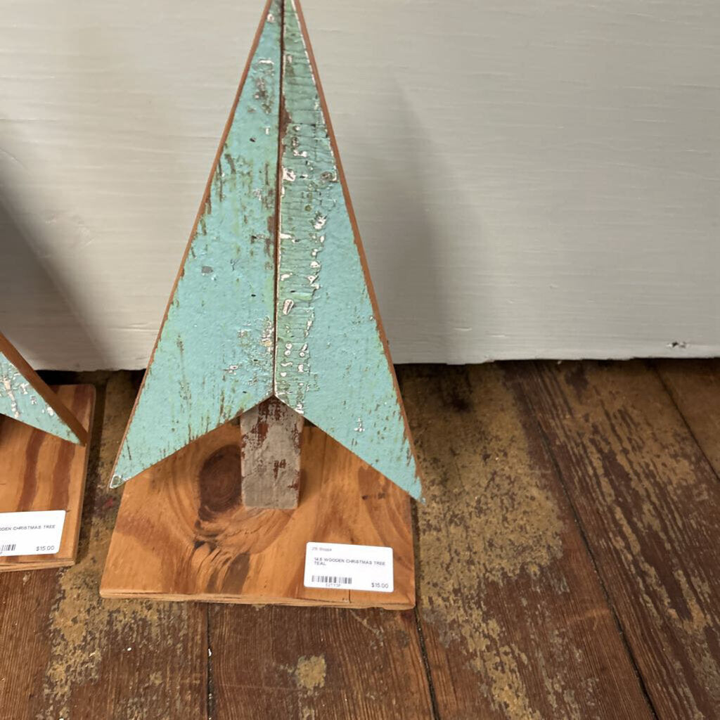 14.5 WOODEN CHRISTMAS TREE TEAL