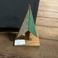 9" WOODEN CHRISTMAS TREE BLUE/TEAL/WHITE