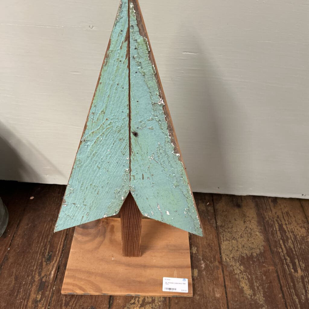 25" WOODEN CHRISTMAS TREE TEAL