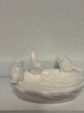 CERAMIC LEAF DISH WITH BIRDS