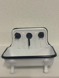 METAL SINK SOAP DISH WITH FAUCET WHITE AND BLACK