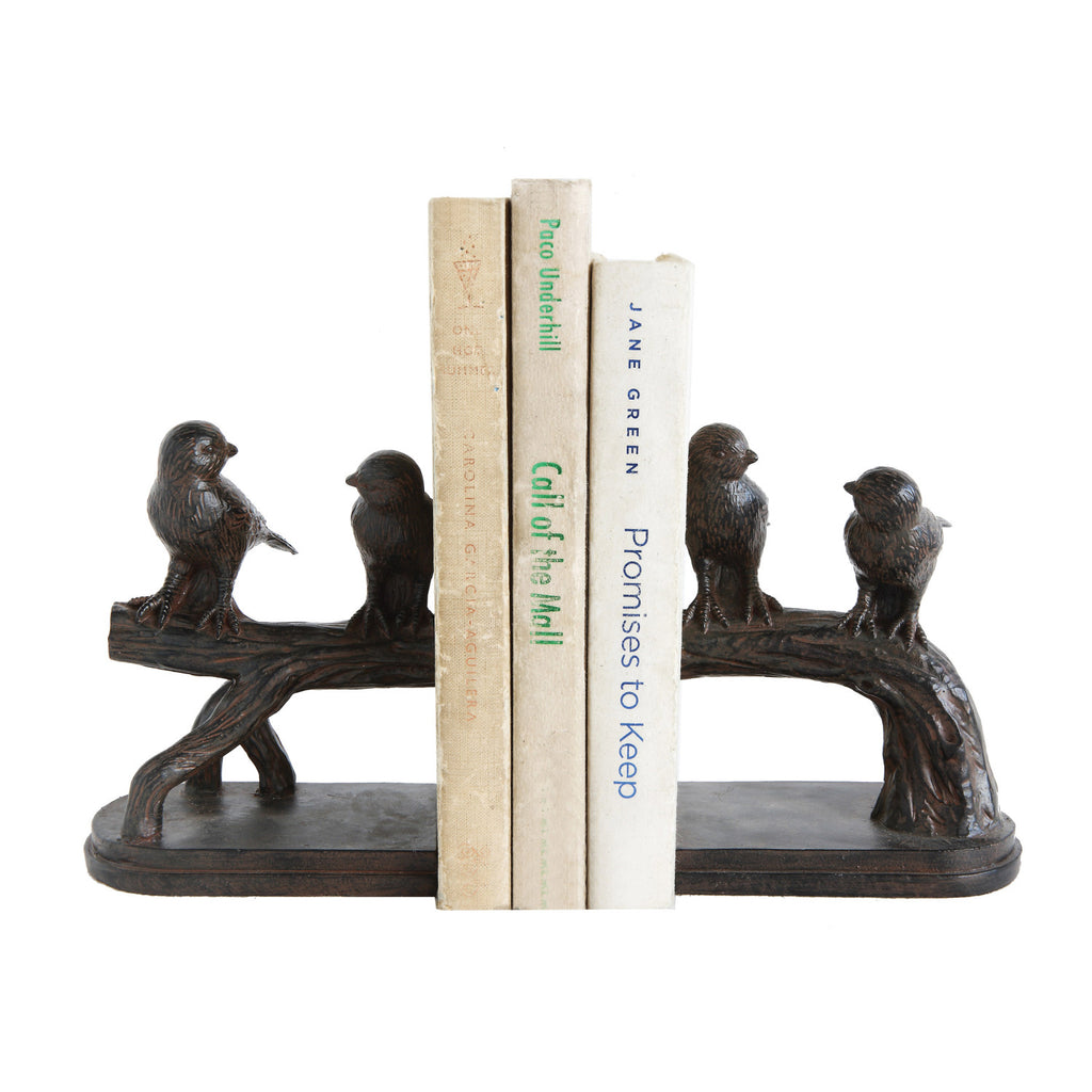 BIRD ON BRANCH BOOK ENDS