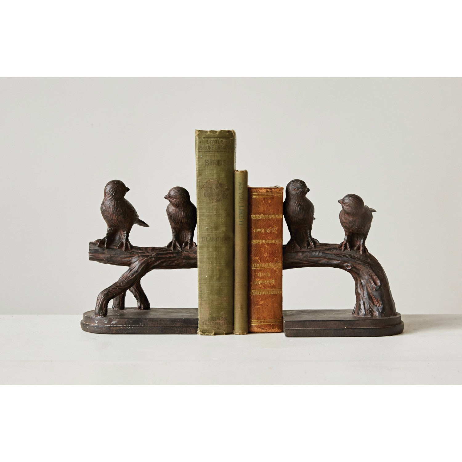 BIRD ON BRANCH BOOK ENDS
