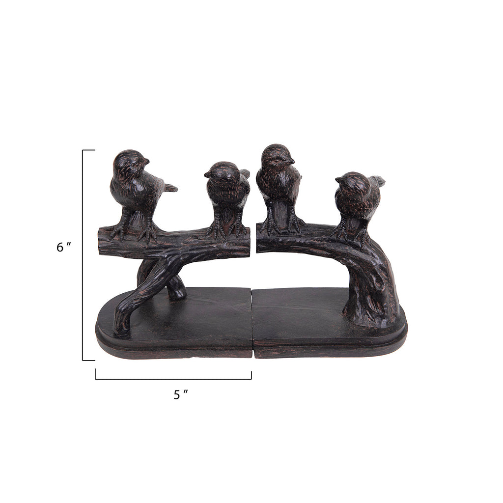 BIRD ON BRANCH BOOK ENDS