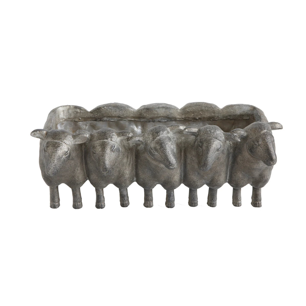 DISTRESSED SHEEP PLANTER SILVER
