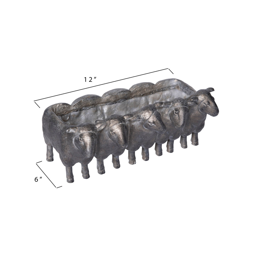 DISTRESSED SHEEP PLANTER SILVER