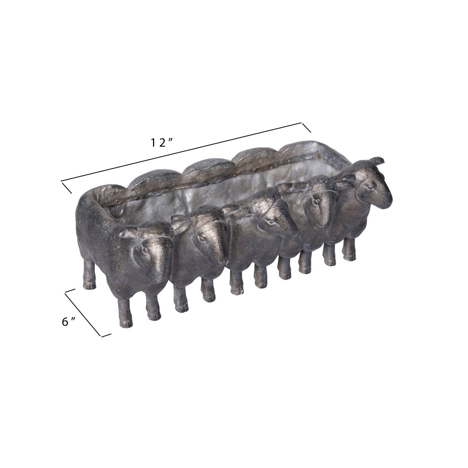 DISTRESSED SHEEP PLANTER SILVER